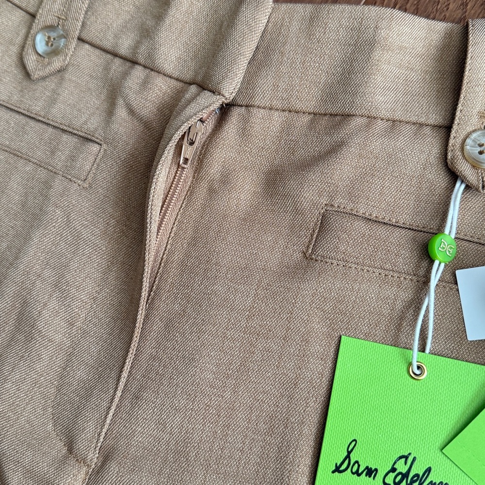 Sam Edelman Tan Embroidered High-Rise Beaded Embellished Shorts Women’s Size 6 - Picture 7 of 14